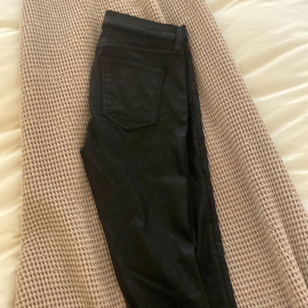 Current Elliott the stiletto wax black jeans